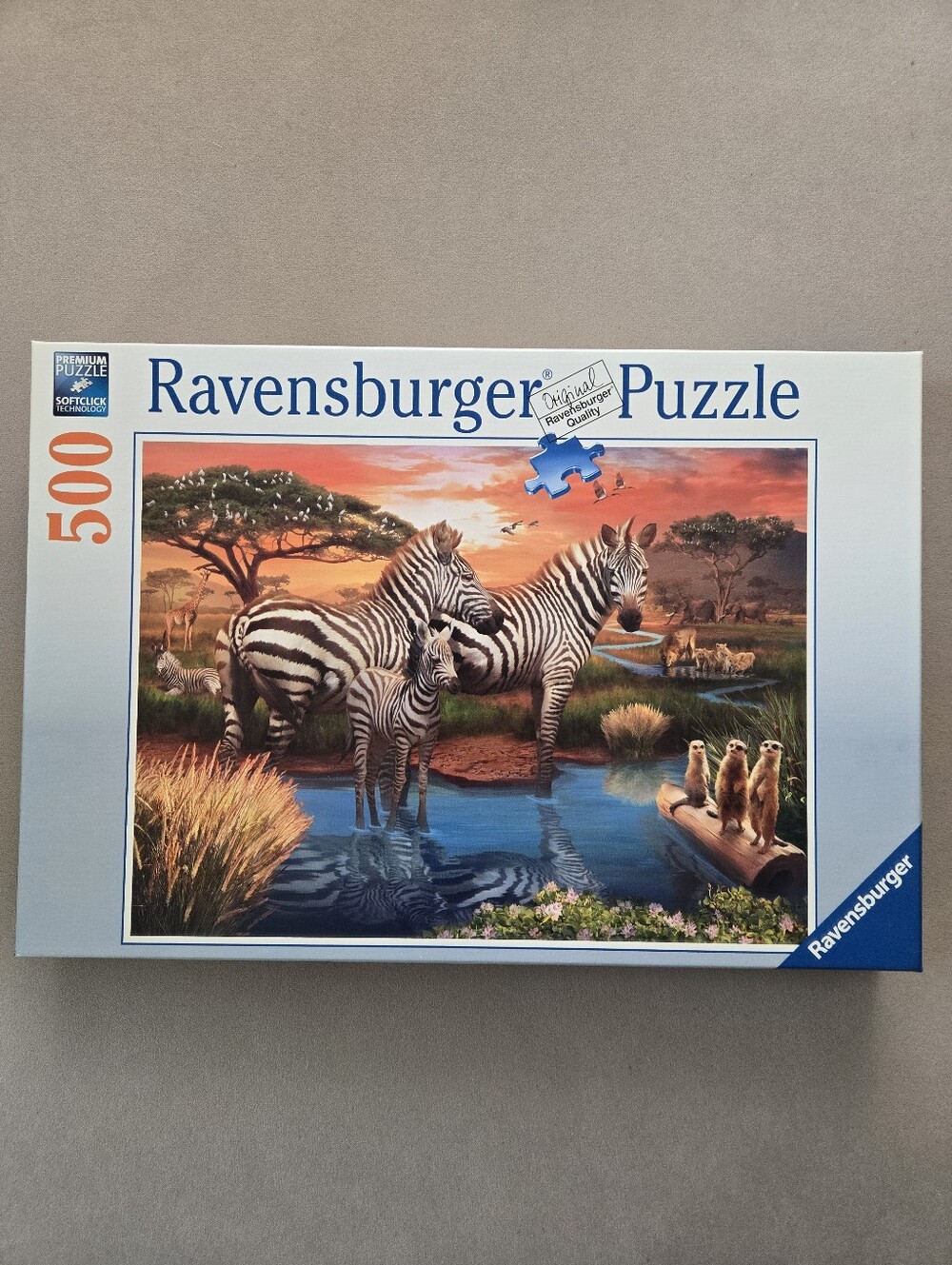 Ravensburger "Zebras At Waterhole" 500 Piece Puzzle